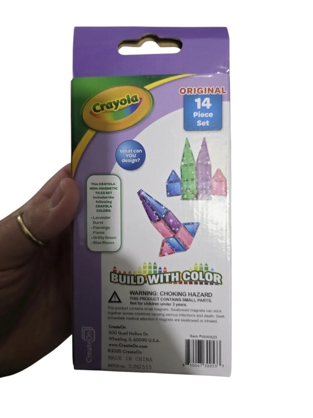 Crayola Glitter Pip-Tiles Mini Magnetic Building Tiles - Purple